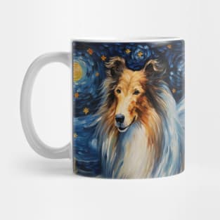 Rough Collie painted in Starry Night Style Mug